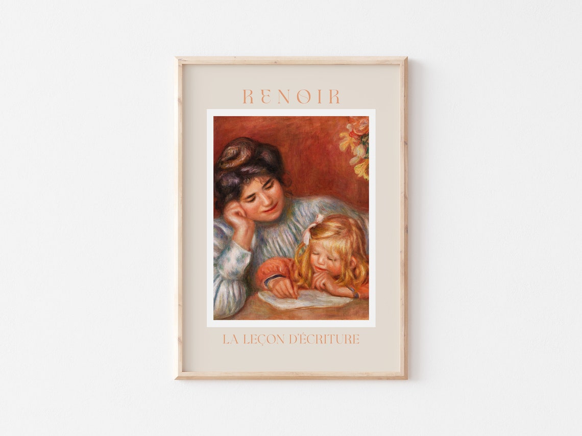 Renoir Poster August Renoir Print Renoir Wall Art Renoir Picture Renoir Monet Print Vintage Renoir Art La Lecon Decriture - Image 3
