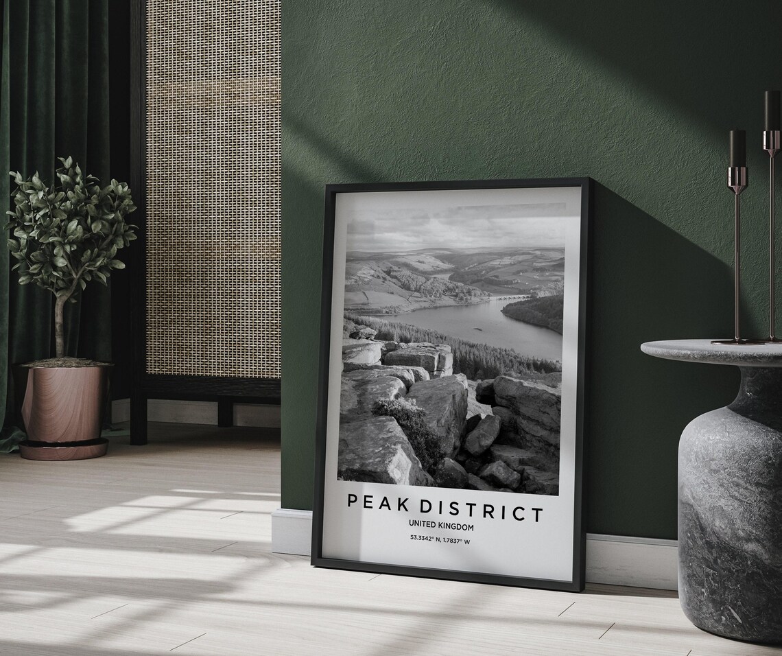 Peak District Travel Poster, Peak District Map - Image 2