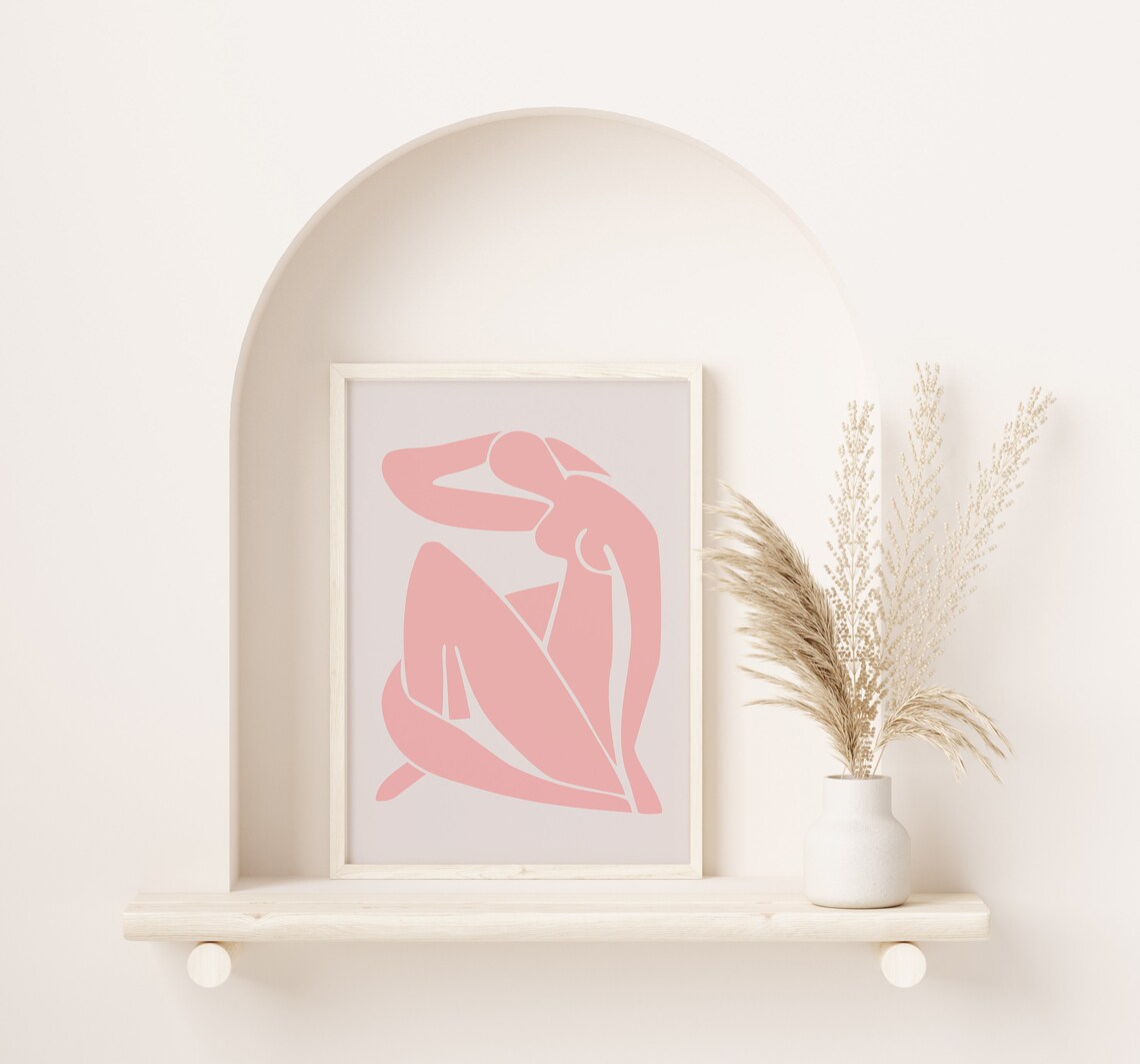Matisse Pink Seated Nude Figure Cut Out Modern Abstract Poster - Image 2