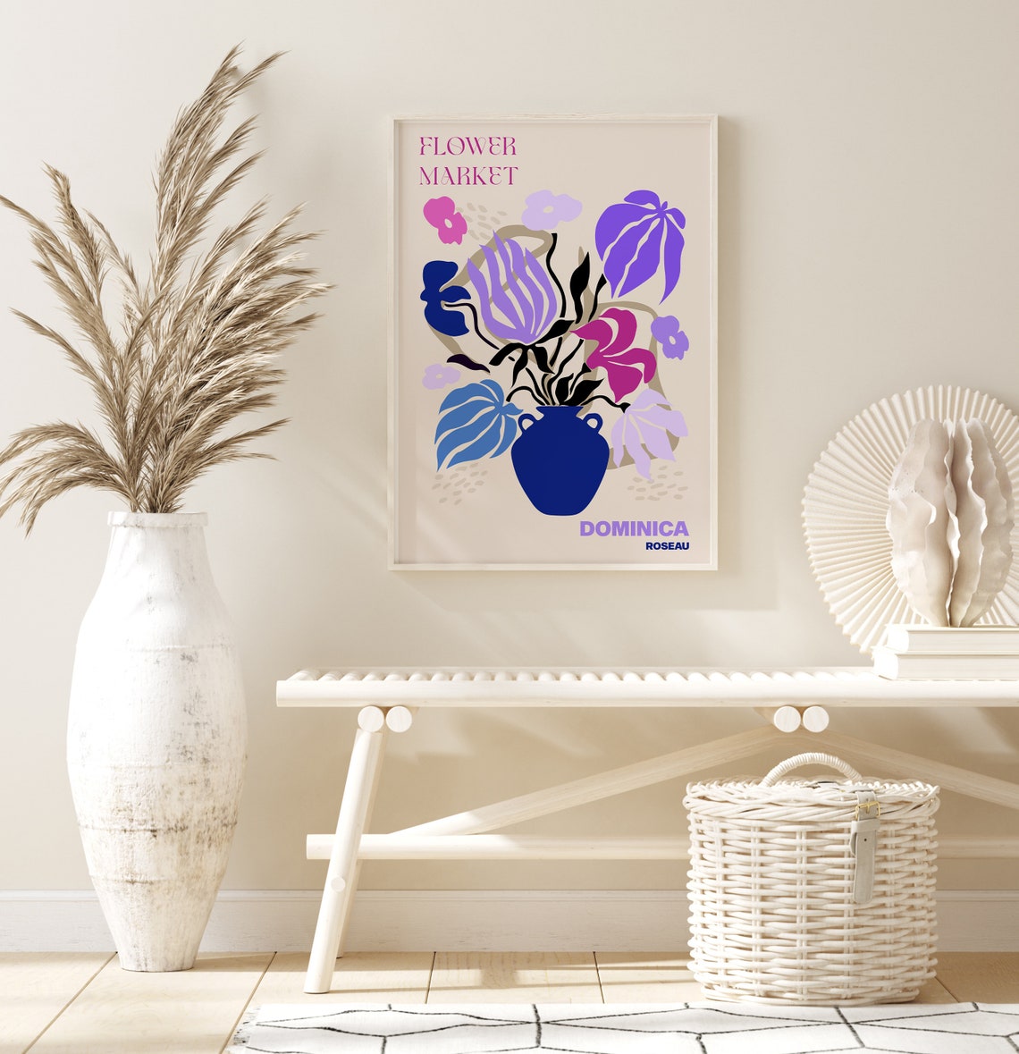 Dominica Poster Dominica Wall Art Dominica Personalised Travel Poster Dominica Flower Market Print - Image 3