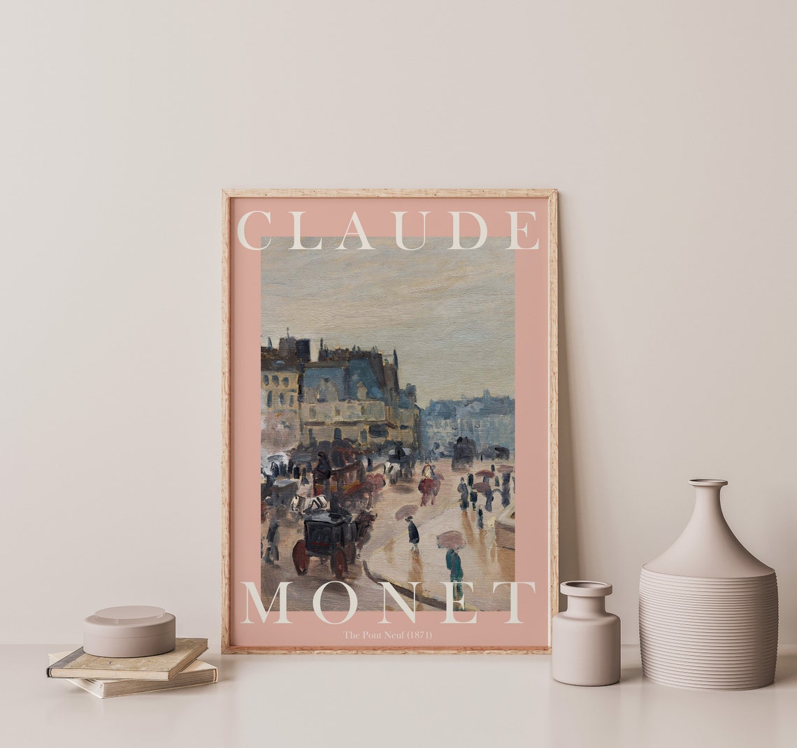 Claude Monet The Pont Neuf 1871 Paris Carriages Street Poster - Image 2