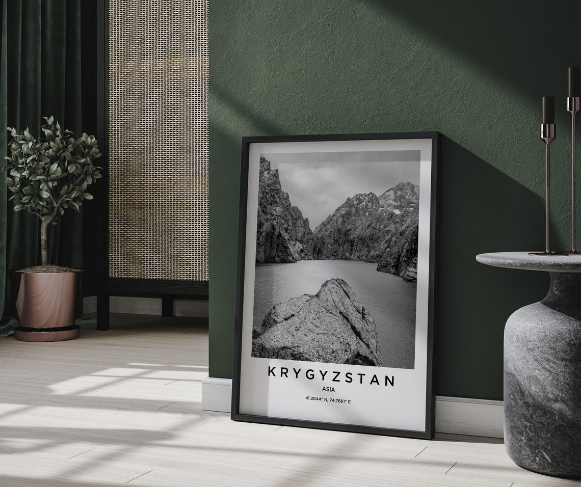 Krygyzstan Art Krygyzstan Print Krygyzstan Poster Krygyzstan Art Krygyzstan Photo Krygyzstan Map Krygyzstan Painting Krygyzstan Travel - Image 2