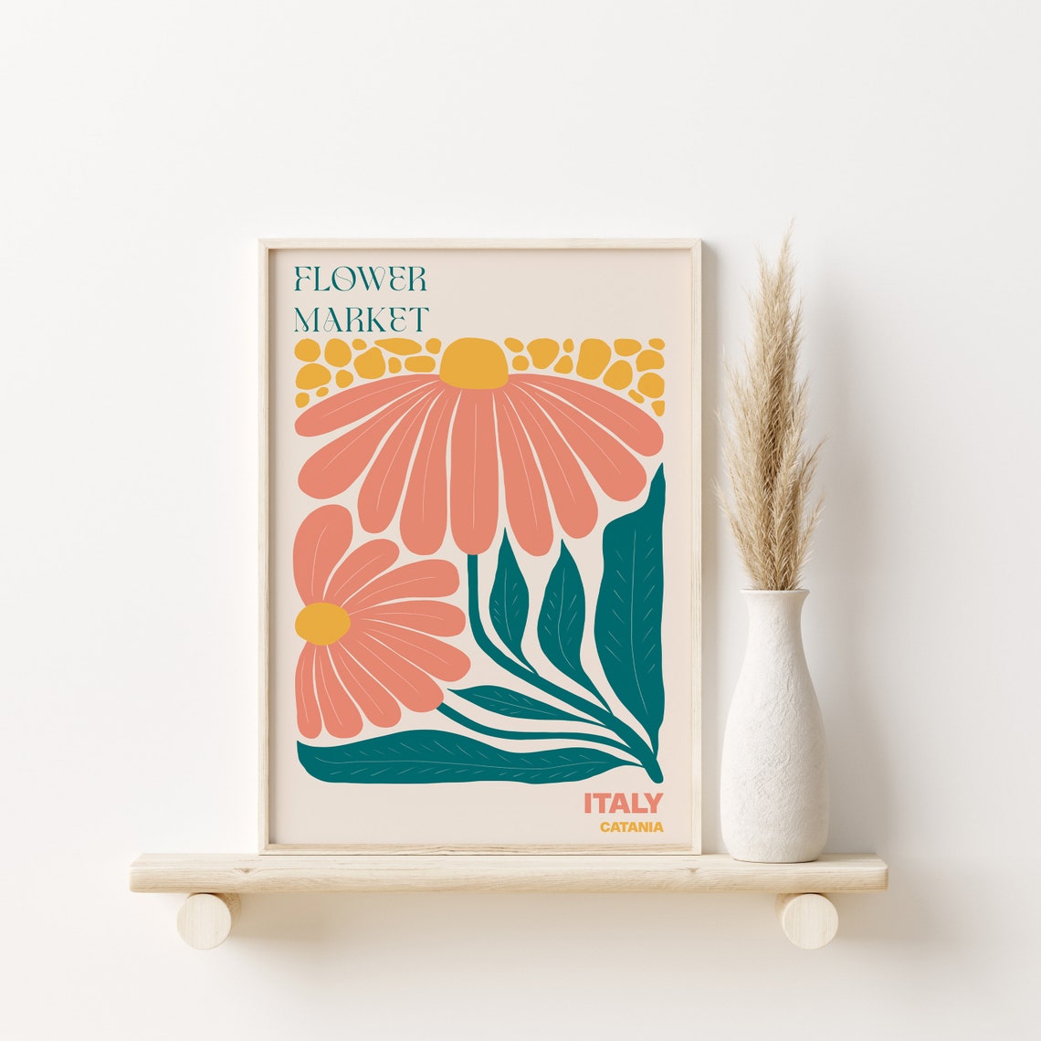 Italy Poster Italy Wall Art Italy Personalised Travel Poster Italy Flower Market Print Floral Wall Italy - Image 2