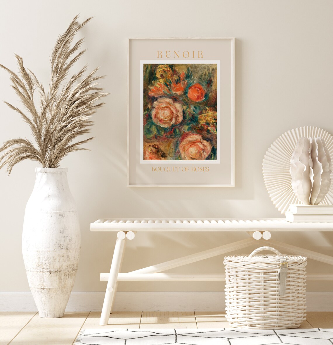 Auguste Renoir Pink Bouquet of Roses Floral Still Life Poster - Image 3