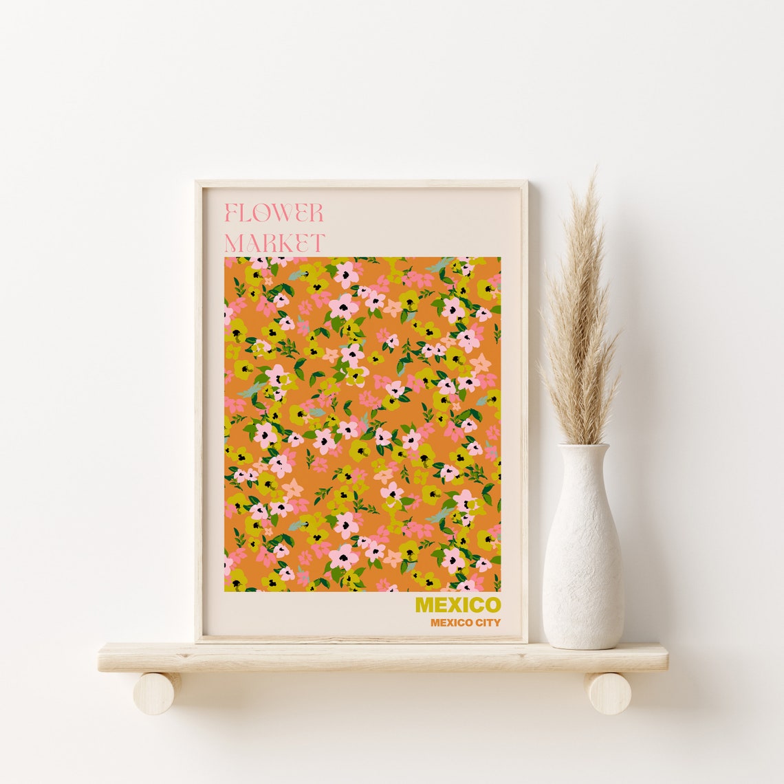Mexico City Poster Personalised Travel Poster Mexico City Flower Market Print Floral Wall Decor Mexico Travel Poster - Image 2