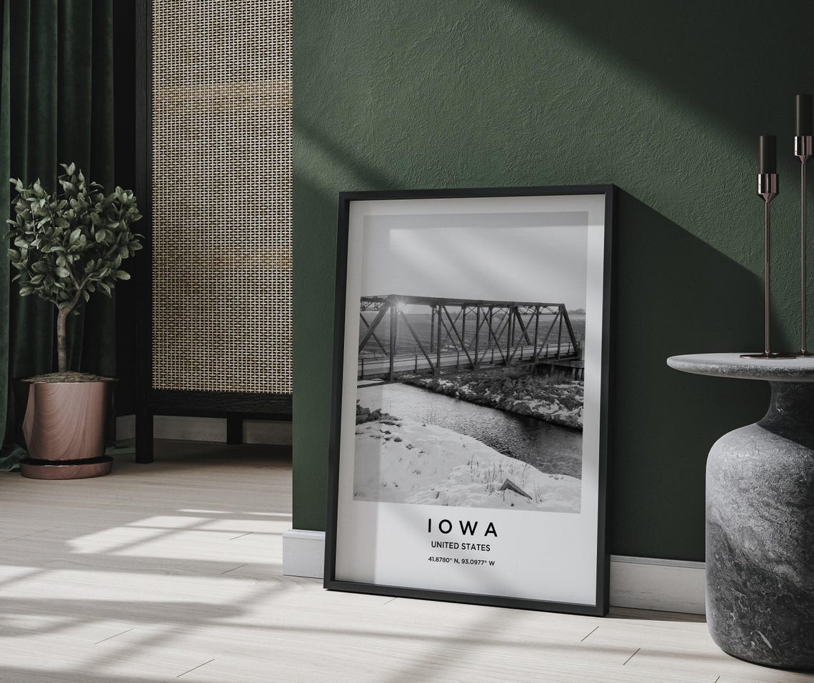 Iowa Travel Poster, Iowa Map - Image 2