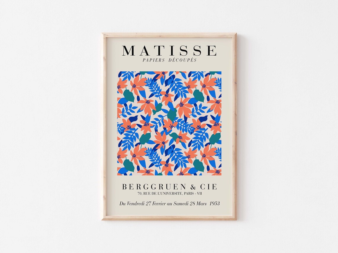 Matisse Papiers Decoupes 1953 Berggruen Paris Exhibition Floral Poster - Image 3