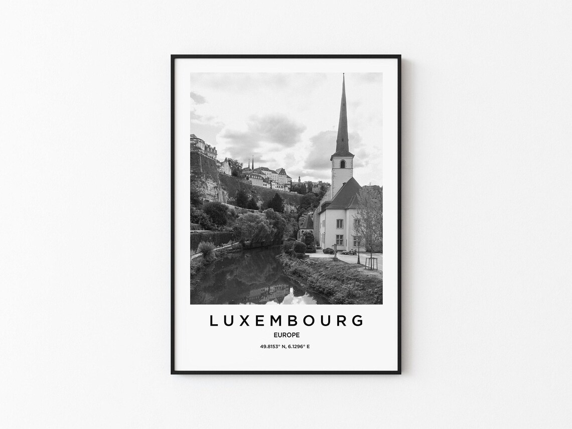 Luxembourg Travel Poster, Place Name Art Print