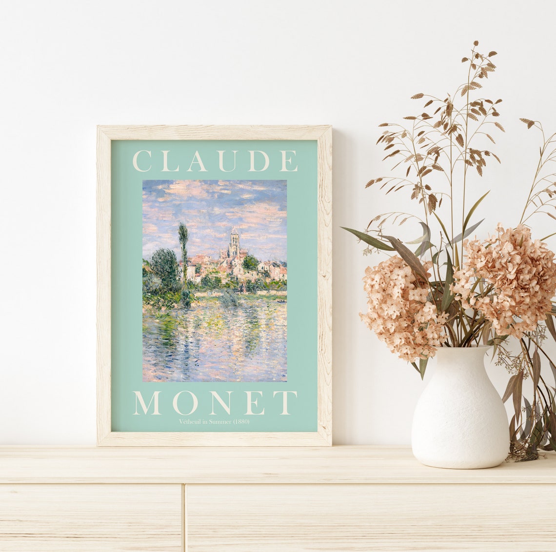 Claude Monet Vetheuil in Summer 1880 Riverside Village Poster - Image 2