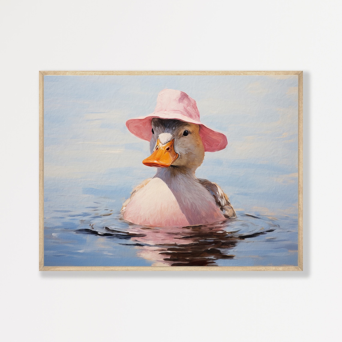 Retro Duck Minimal Vintage Art Print, Nursery Decor