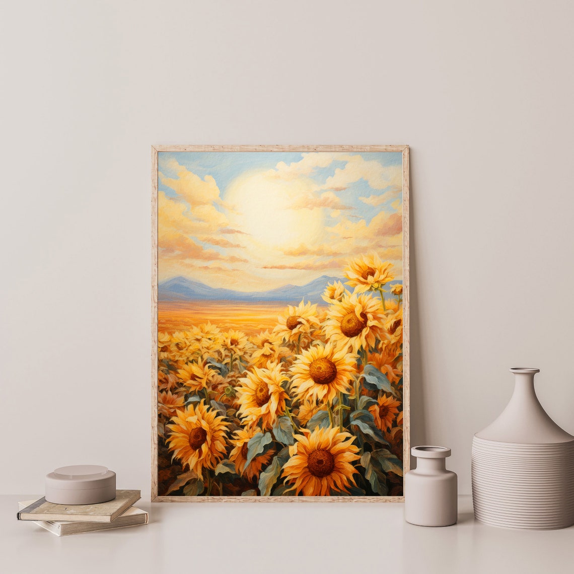 Sunflower Art Print Moody Country Wall Art Vintage Aesthetic Apartment Decor Retro Farmhouse Floral Oil Painting P 667 - Image 3