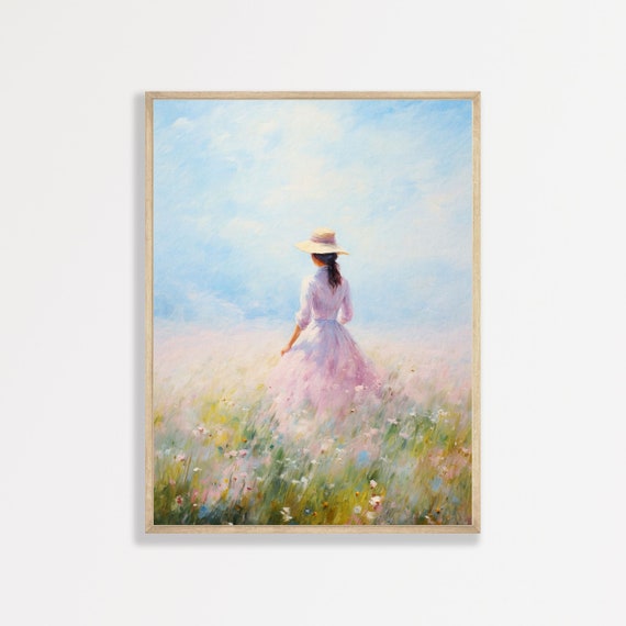 Retro Country Painting Vintage Modern Farmhouse Decor Minimal Trendy Eclectic Wall Art P 565