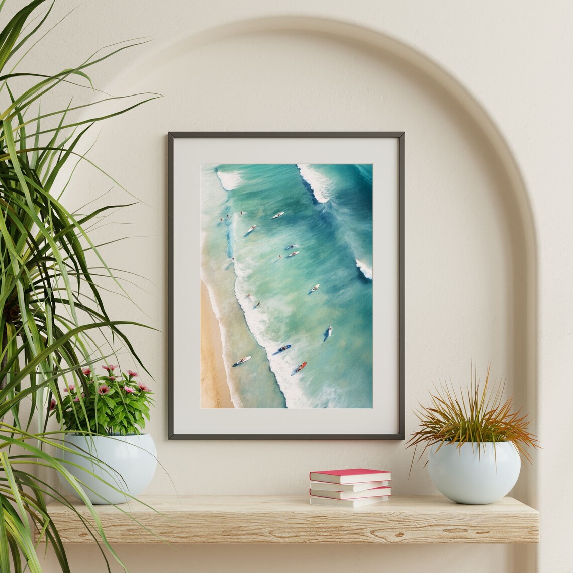 Retro Beach Waves Painting Coastal Seascape Art Print - Image 2