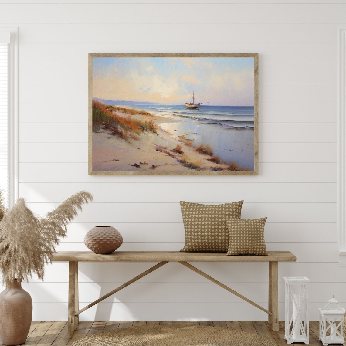 Retro Seascape Coastal Art Print, Beach Aesthetic Decor - Image 3