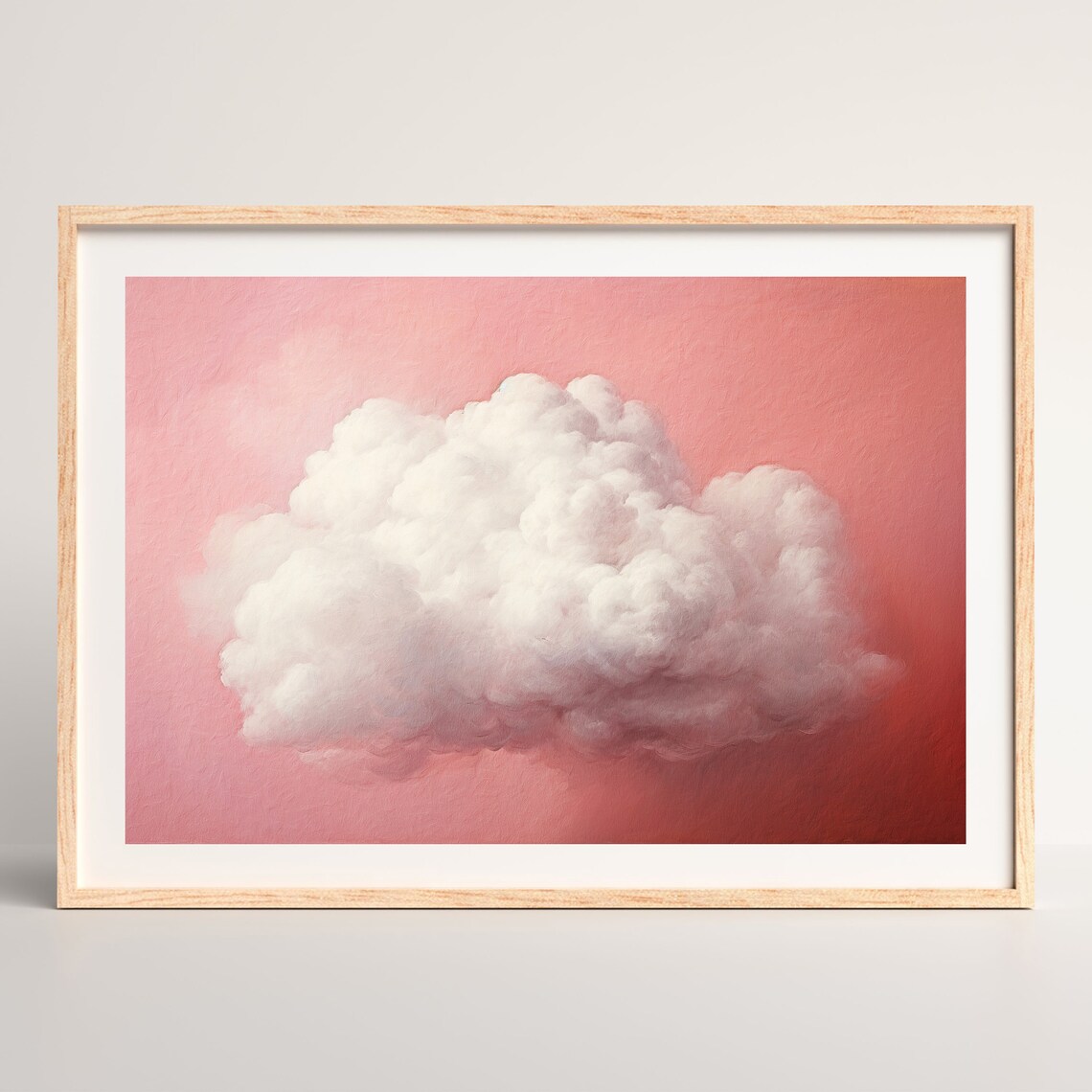 Pink Cloud Minimalist Art Print, Abstract Decor - Image 2