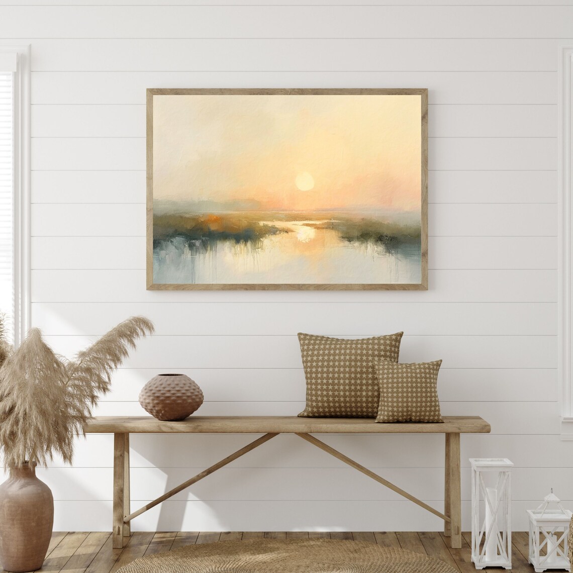 Muted Lake Abstract Landscape, Vintage Art Print - Image 3