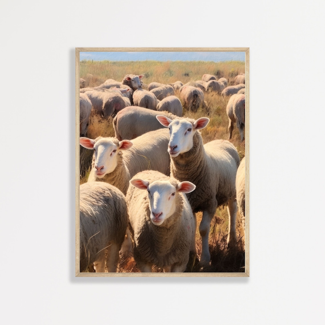 Sheep Retro Country Art Print, Vintage Farm Animal