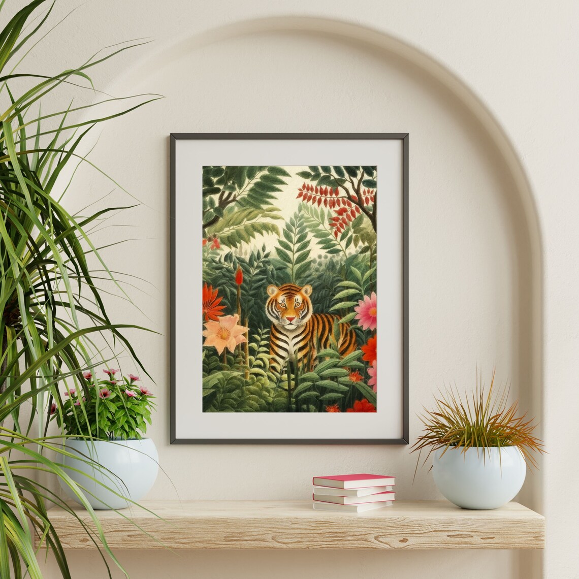 Jungle Tiger Retro Animal Art Print, Kids Bedroom - Image 2