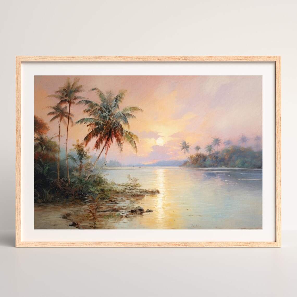 Retro Tropical Beach Landscape Art Print, Coastal - Image 2
