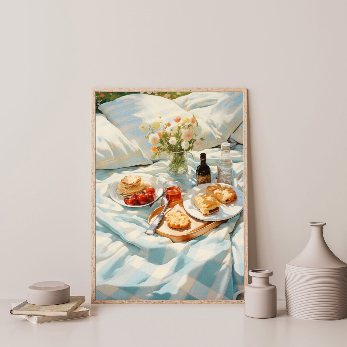 Summer Picnic Retro Farmhouse Still Life Art Print - Image 3