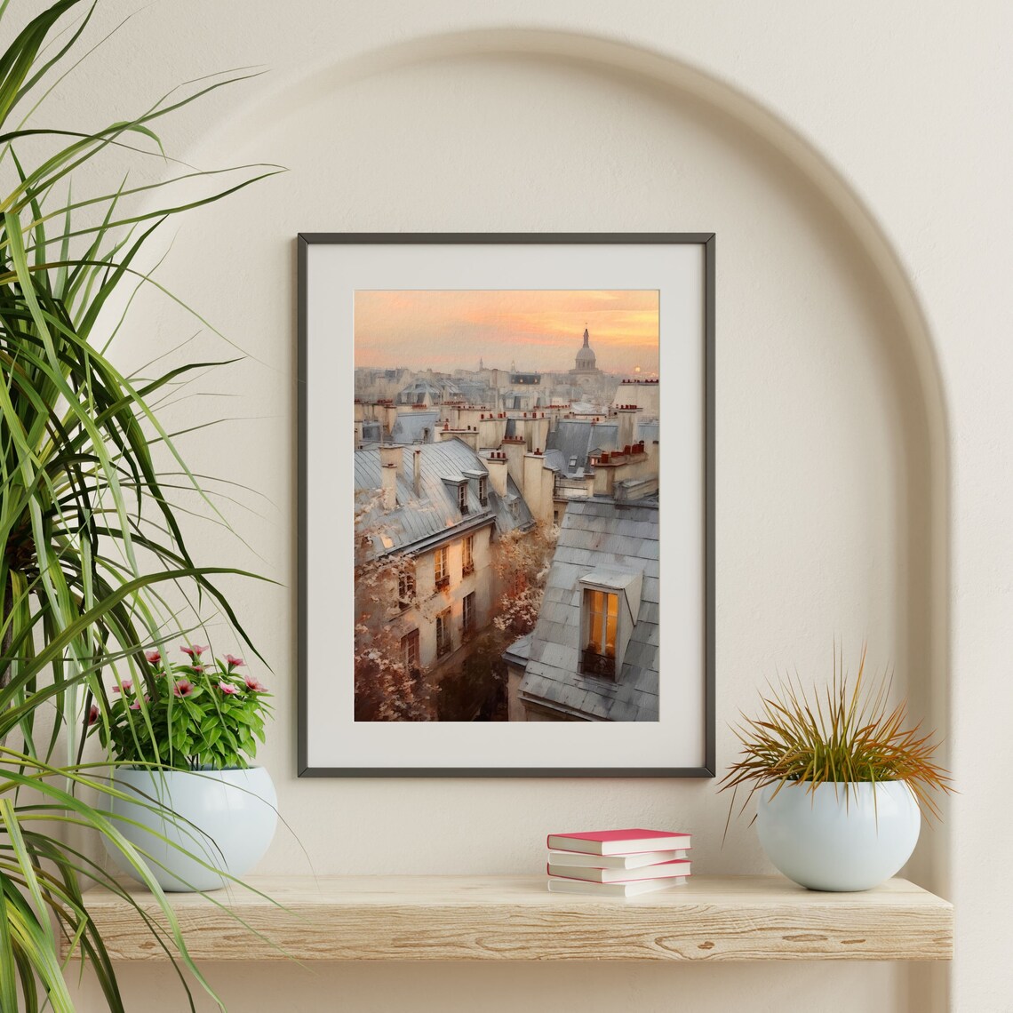 Paris Rooftops, Vintage Paris France Travel Poster - Image 2