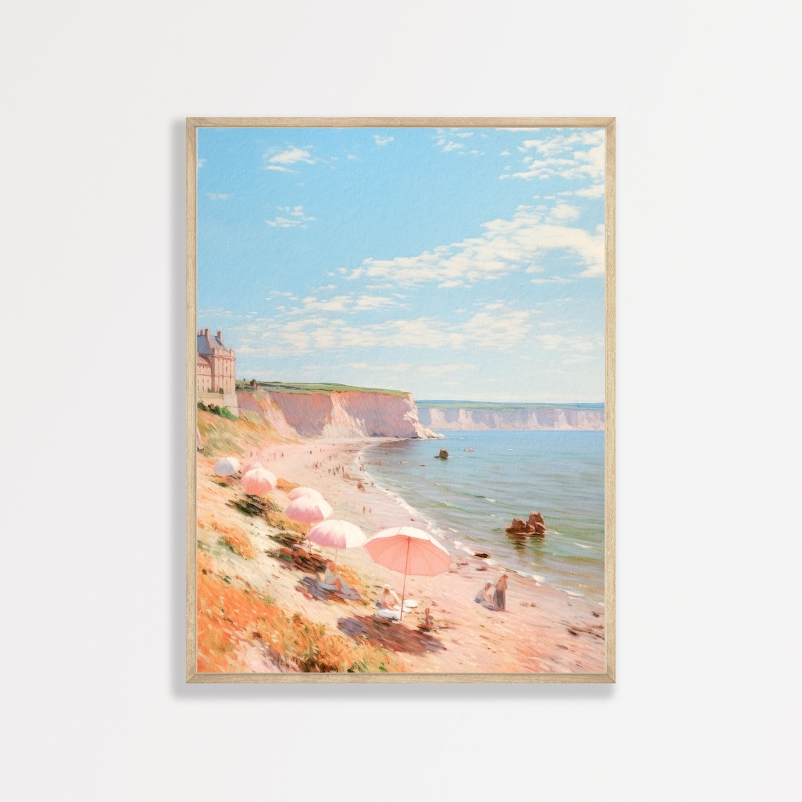 Summer Seascape Retro Coastal Beach Art Print