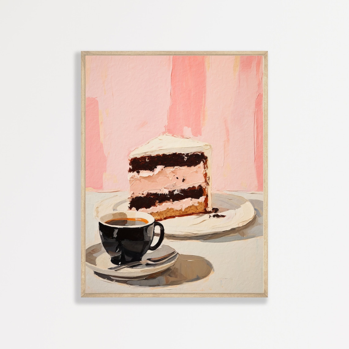 Coffee And Cake Retro Pastel Kitchen Art Print