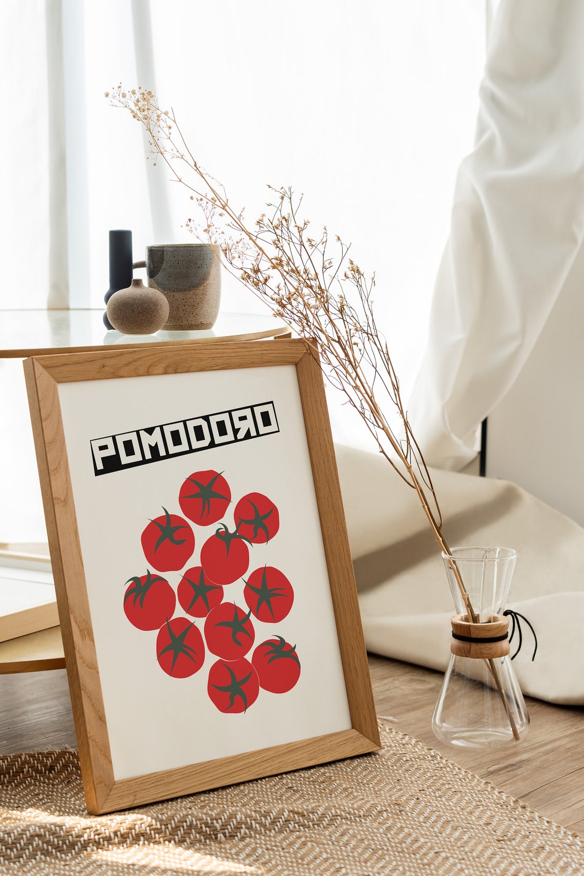 Pomodoro Red Tomato Pop Art Bold Retro Italian Kitchen Poster - Image 2