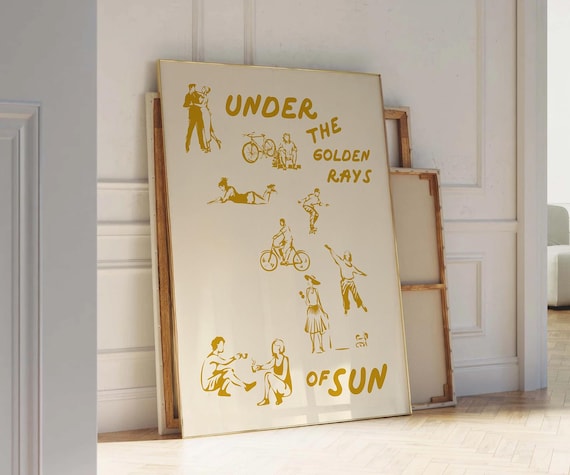 Yellow Exhibition Poster Home Wall Decor Art Colorful Illustration Printed Vintage Retro Trendy Gift