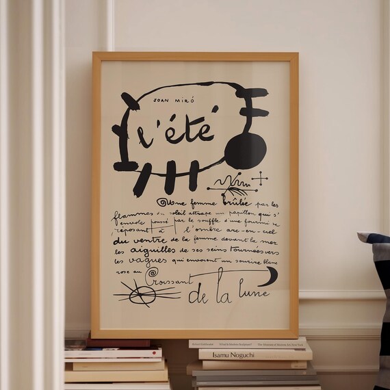 Joan Miro L Ete Summer Handwritten French Poem Surrealist Art Poster