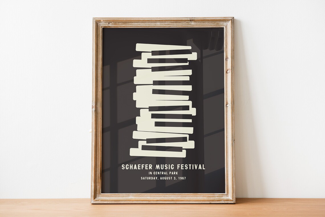 Schaefer Music Festival 1967 Central Park Piano Poster Artwork - Image 2