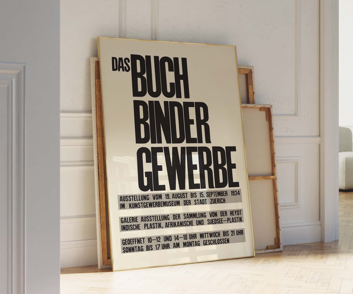 Swiss Typography Exhibition Print Set Werkstatt Buchbinder Zurich - Image 2