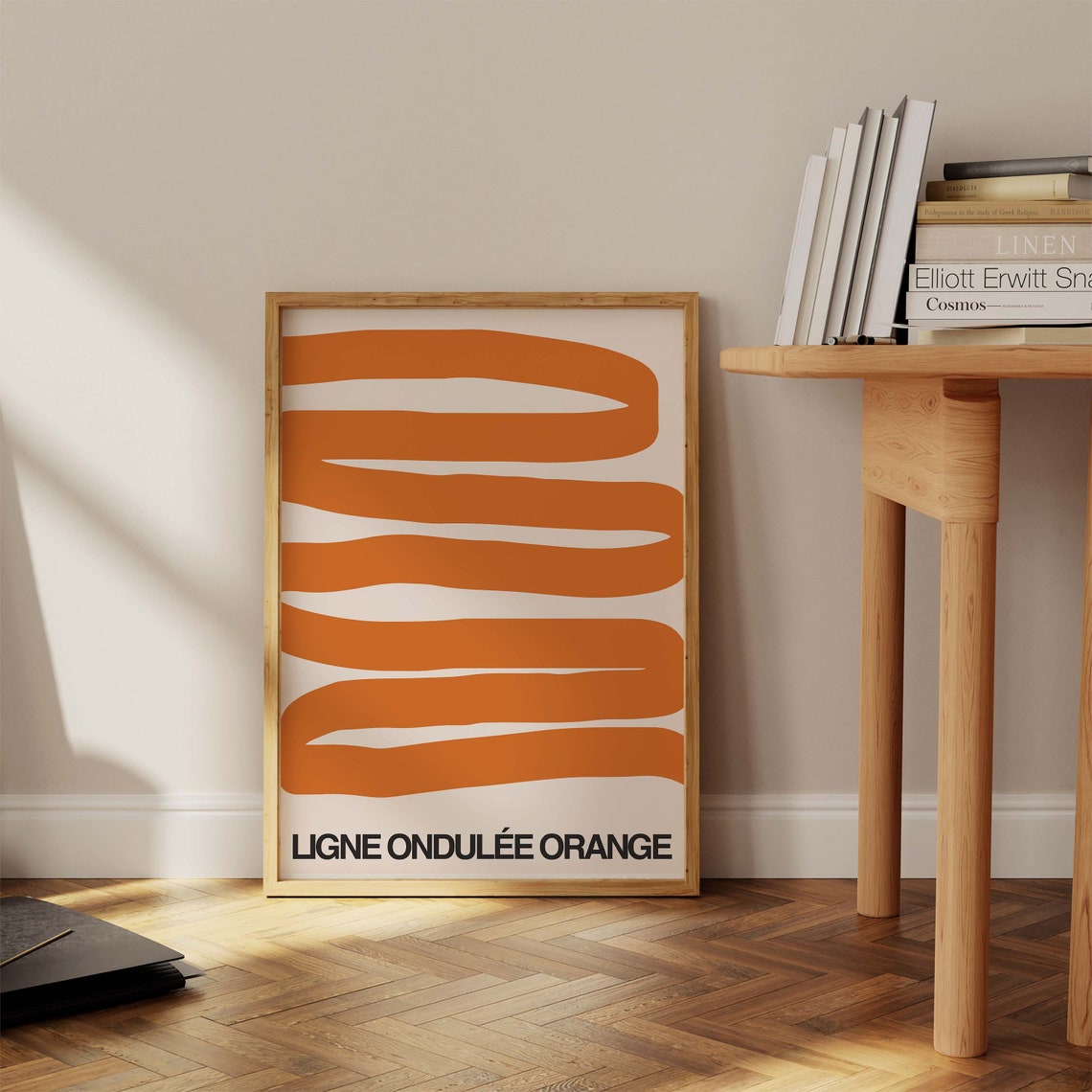 Ligne Ondulee Orange Wavy Line French Bold Typography Art Print - Image 2
