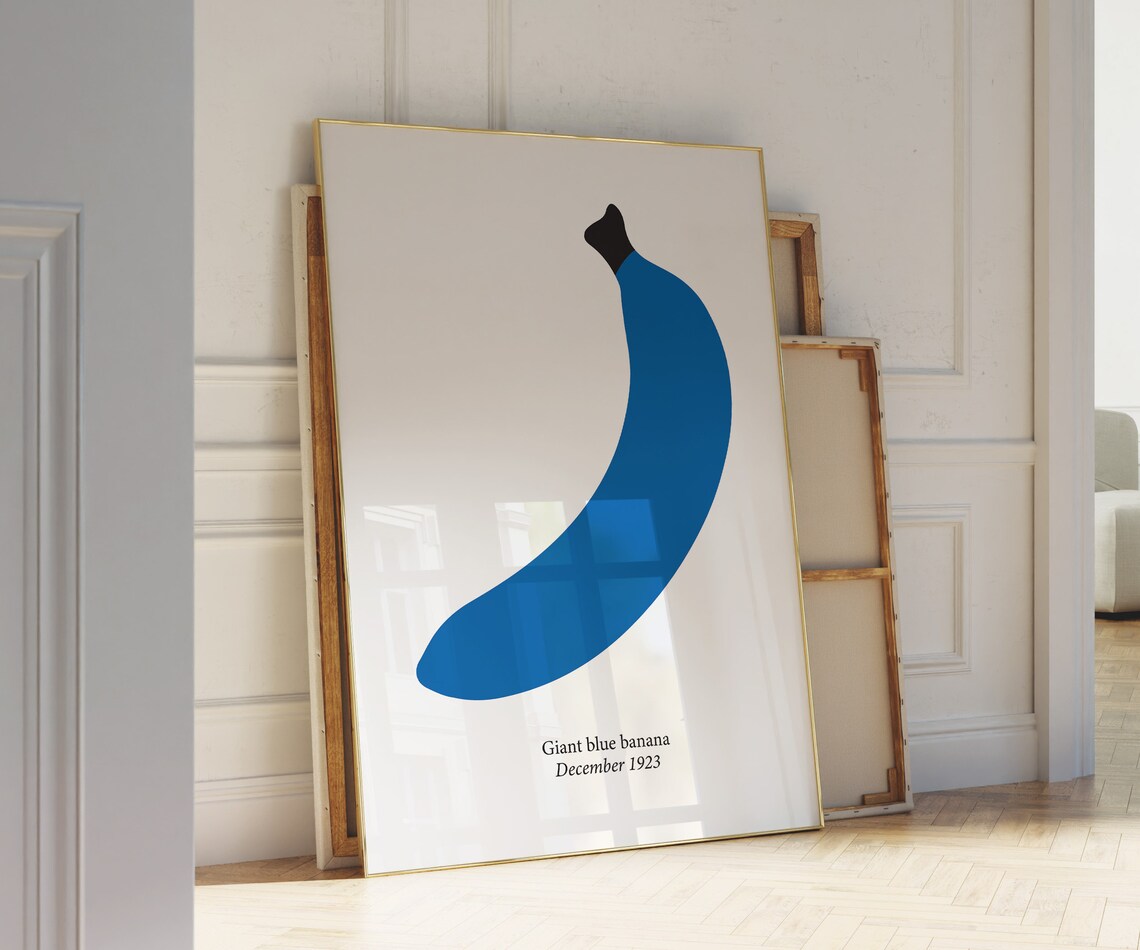 Giant Blue Banana December 1923 Minimalist Surreal Fruit Art Poster - Image 3
