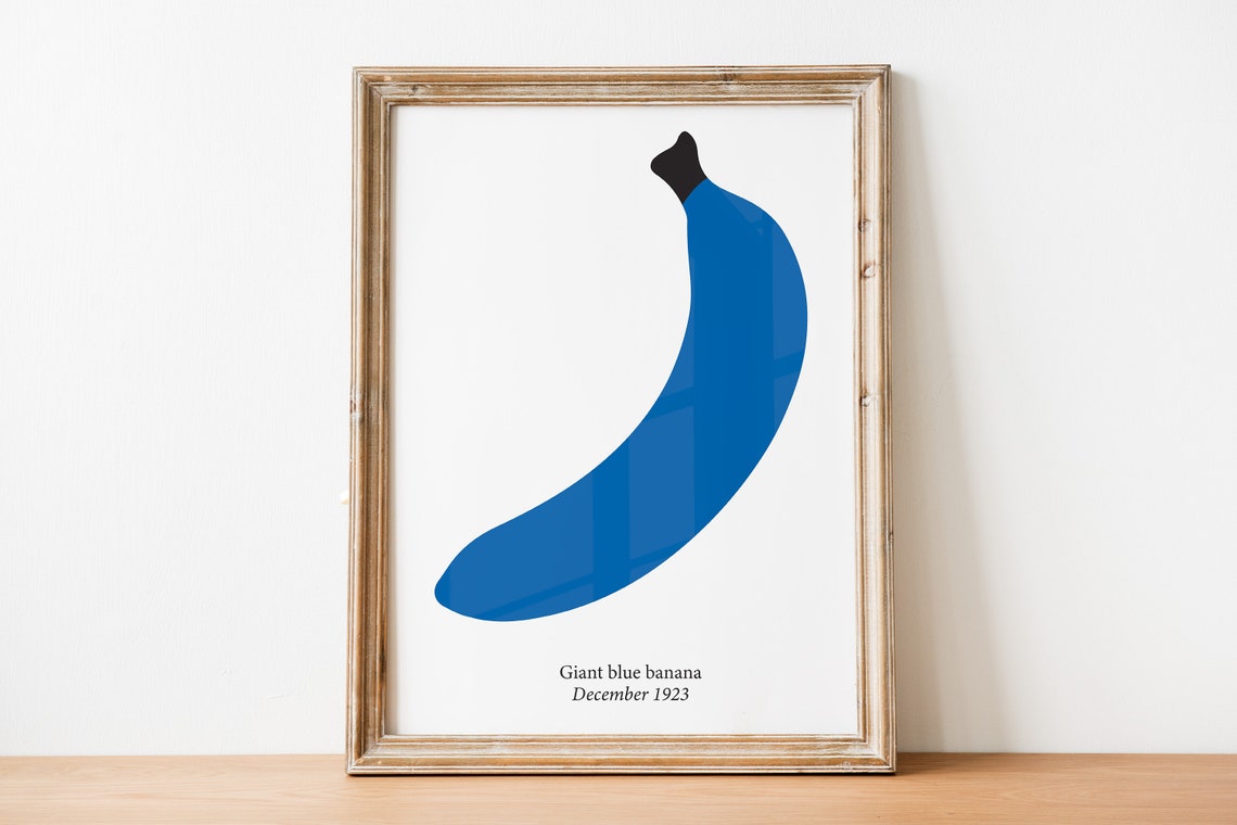 Giant Blue Banana December 1923 Minimalist Surreal Fruit Art Poster - Image 2