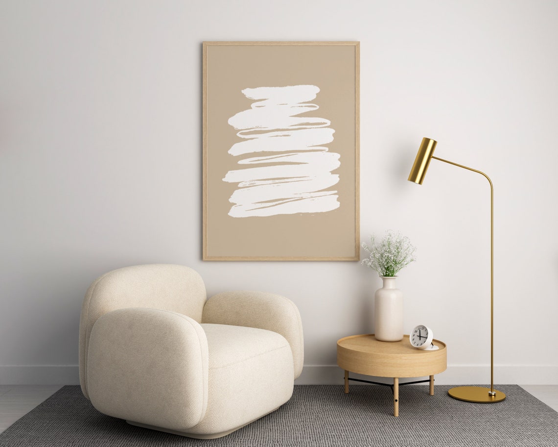 Abstract Paint Stroke, Minimalist Boho Wall Art Print - Image 2