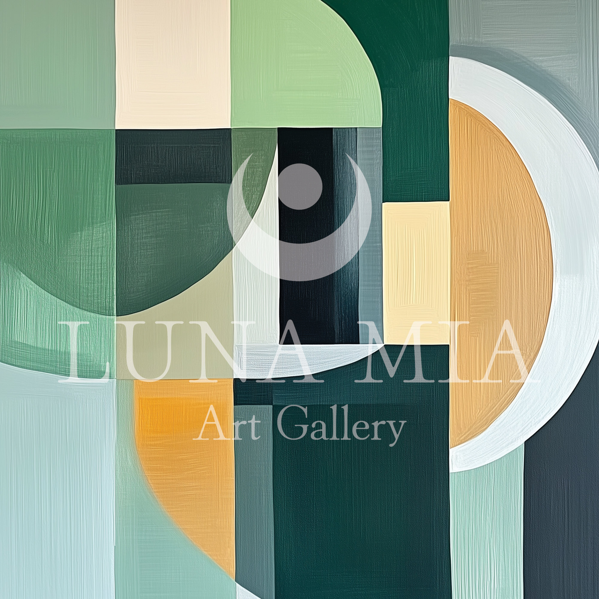 Green And Yellow Geometric Scandinavian Style Art Print - Image 5