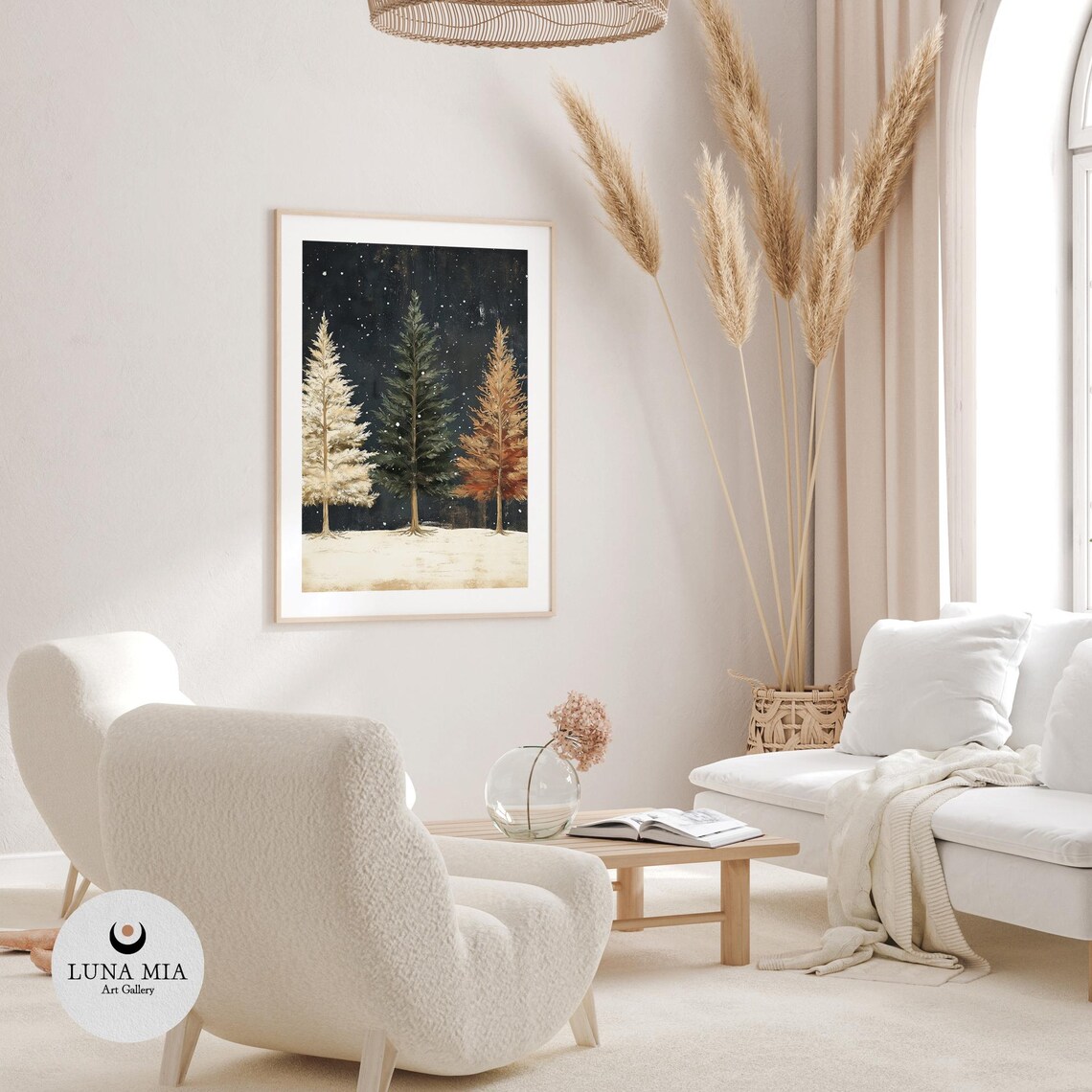 Rustic Winter Forest Scene, Vintage Style - Image 3