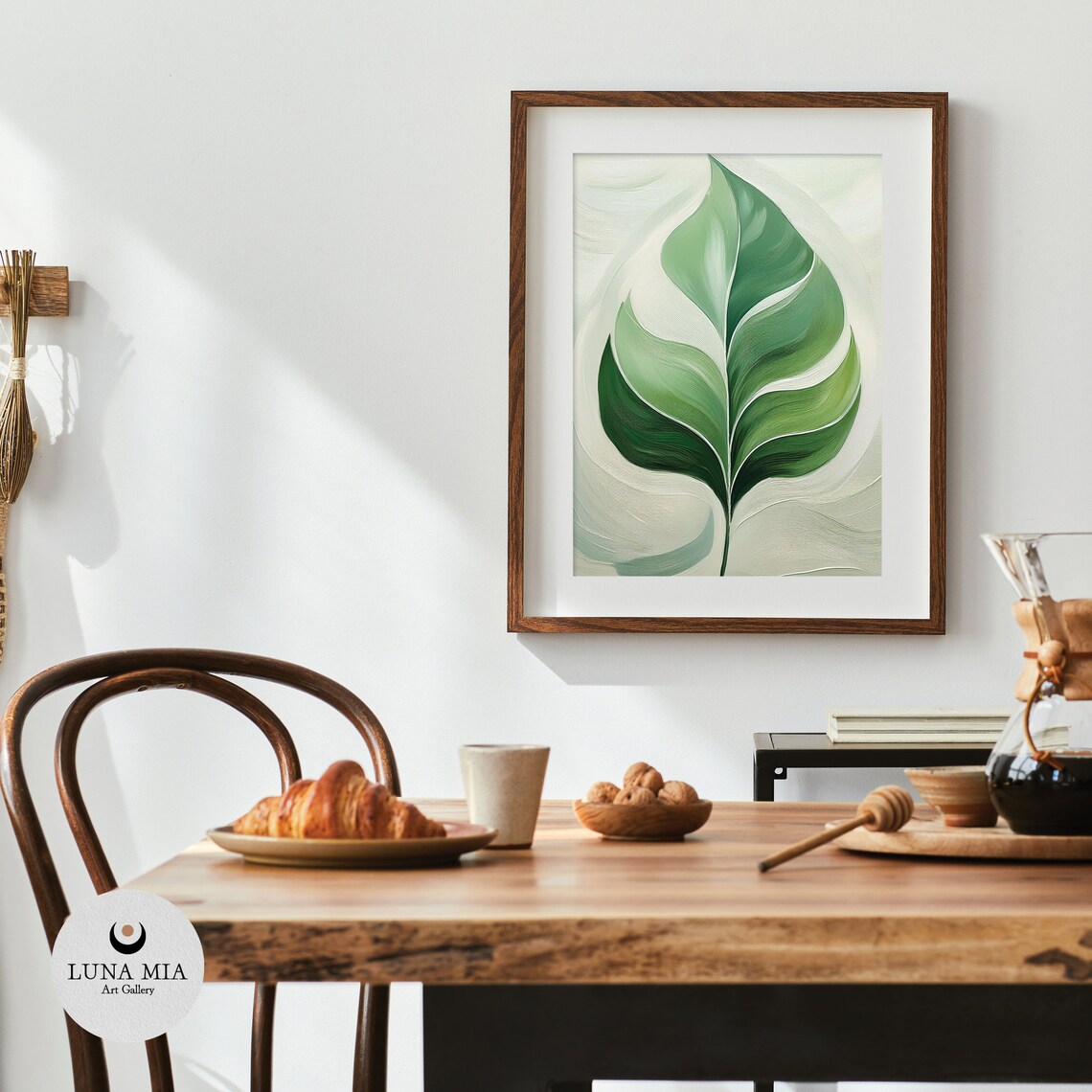 Large Lush Monstera Deliciosa Leaf Botanical Green Art Poster - Image 4