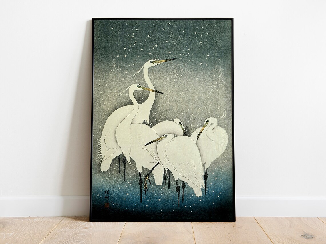 Ohara Koson Group Of Egrets Art Print