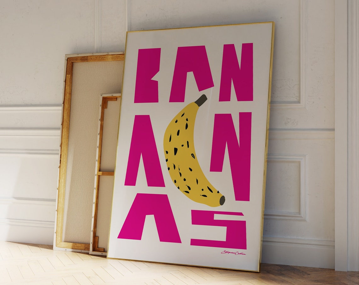 Banana Fruit Market Trendy Poster Print