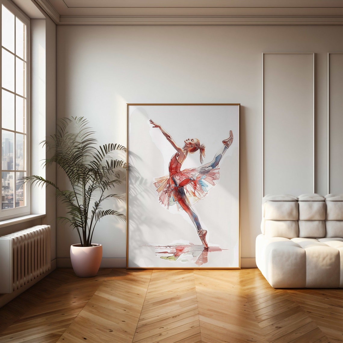 Watercolor Ballerina Poster Dance Art Print For Living Room Decor - Image 2