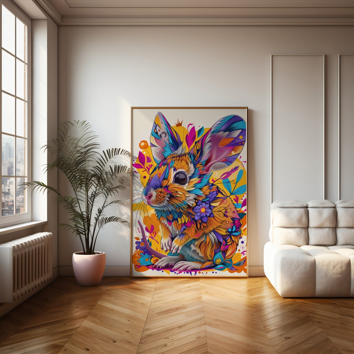 Colorful Psychedelic Rabbit Pop Art With Intricate Patterns Poster - Image 2