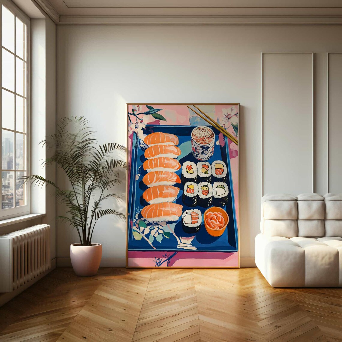 Colorful Sushi Platter Nigiri Maki Rolls Japanese Food Art Poster - Image 2