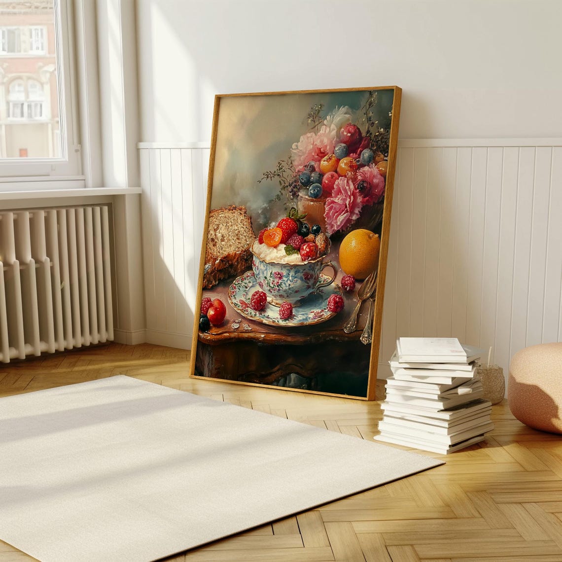 Vintage Fruit Teacup Still Life Old Master Style Painting Poster - Image 5