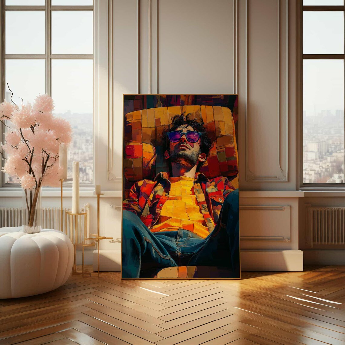 Colorful Lounge Vibe Expressive Abstract Wall Art Print - Image 4