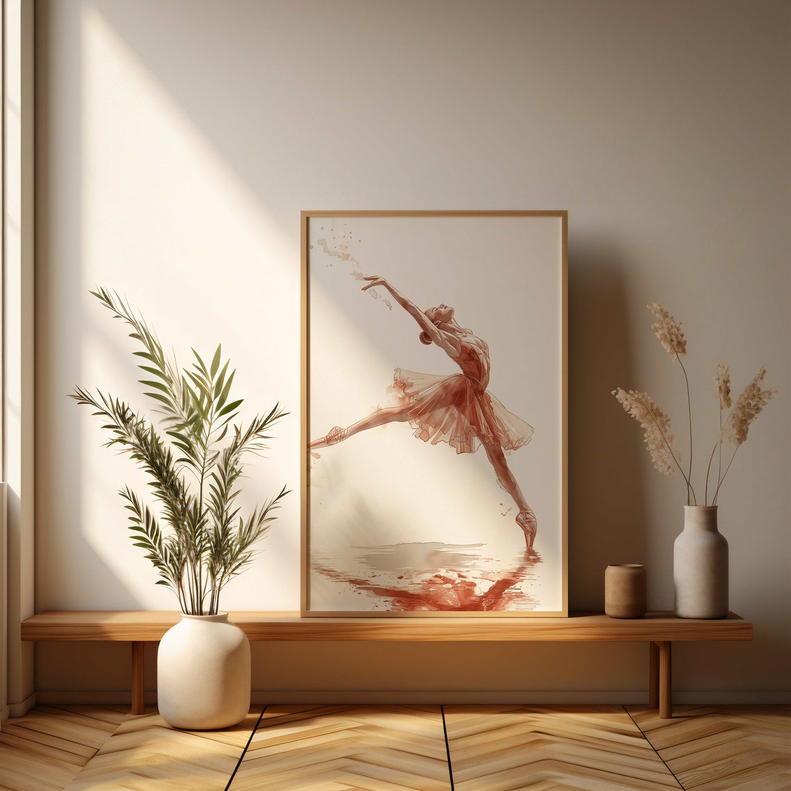 Graceful Ballet Dancer Poster Beautiful Watercolor Ballerina Wall Art - Image 3