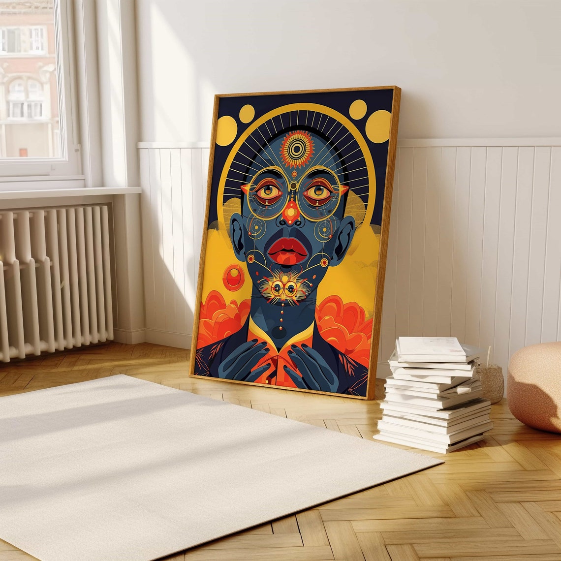 Cosmic Celestial Portrait Mystical Psychedelic Abstract Art Poster - Image 5