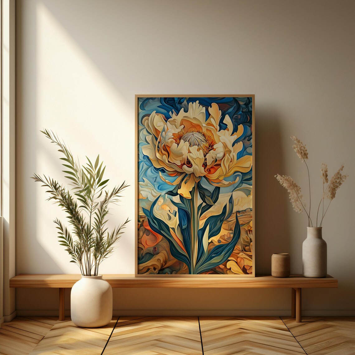 Modern Abstract Flower Poster, Vibrant Floral Dream - Image 3