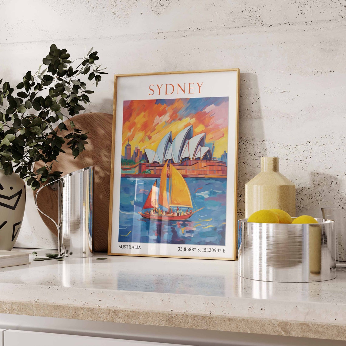 Sydney Travel Print Sydney Travel Poster Sydney Opera House Art Australia Wall Art Australian Travel Decor Sydney Travel Gift - Image 3